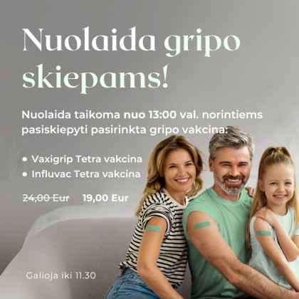 Nuolaida gripo skiepams 