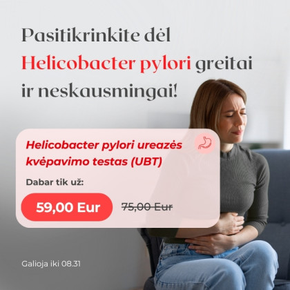 Pasitikrinkite dėl Helicobacter pylori greitai ir neskausmingai!