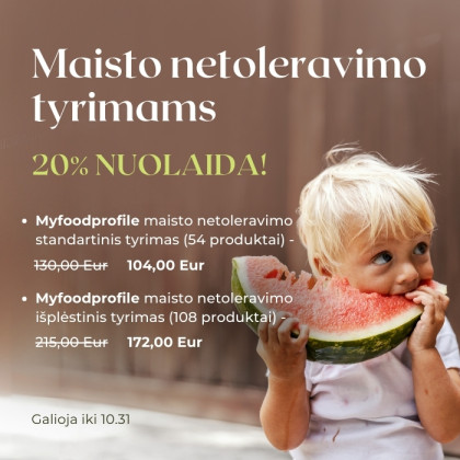 Maisto netoleravimo tyrimams 20%