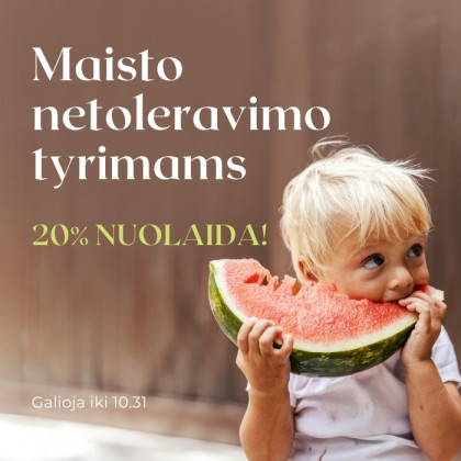 Maisto netoleravimo tyrimams 20%