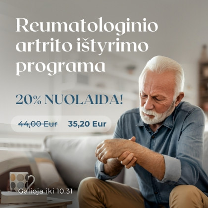 20% nuolaida artrito programai