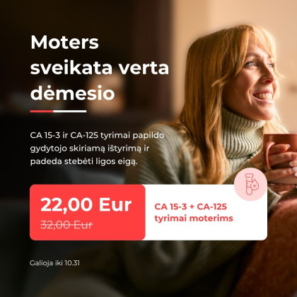 CA 15-3 + CA-125 vėžio žymenų tyrimai moterims