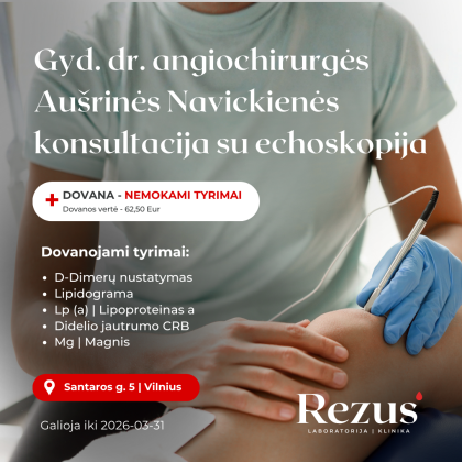 Išplestinis angiochirurgės dr. A. Navickienės kraujagysliųištyrimas
