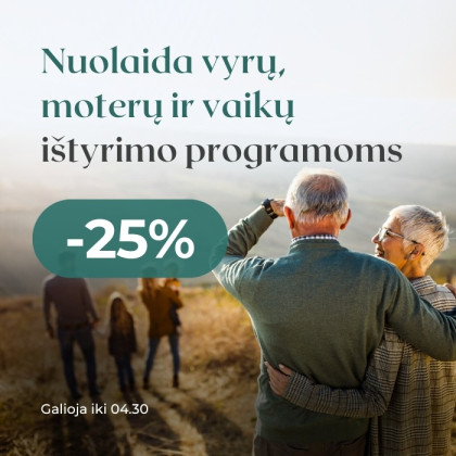 Speciali –25 % nuolaida profilaktinėms ištyrimo programoms