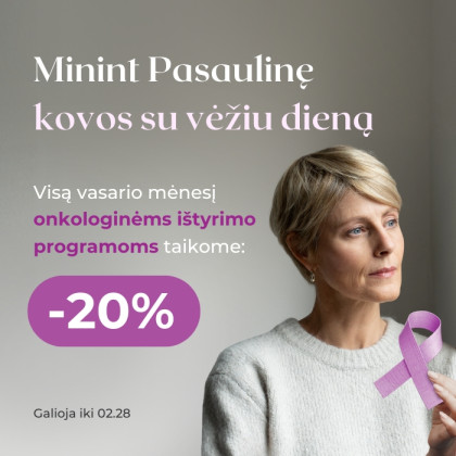 20% nuolaida onkolinėms ištyrimo programoms