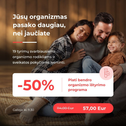 Plati bendro organizmo ištyrimo programa su 50 % nuolaida