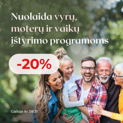 Speciali –20 % nuolaida profilaktinėms ištyrimo programoms