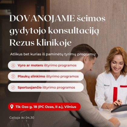 DOVANA - Šeimos gydytojo konsultacija Rezus klinikoje, Ozo g. 18, Vilnius