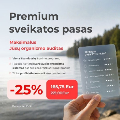 Premium sveikatos pasas – maksimalus jūsų organizmo auditas