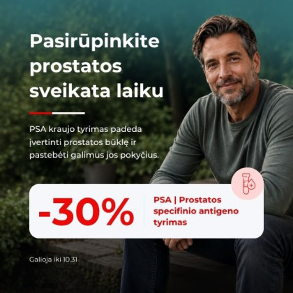 PSA | Prostatos specifinis antigenas - 30 % nuolaida