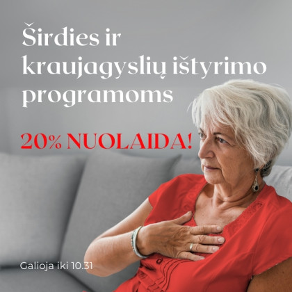 Širdies ir kraujagyslių ištyrimo programoms 20% nuolaida