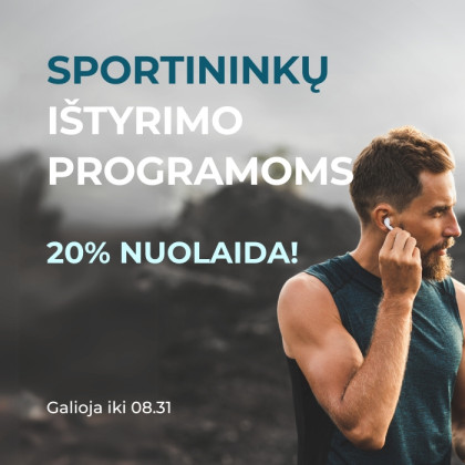 Sportininkų ištyrimo programoms 20% nuolaida