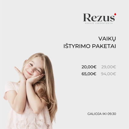 Akcija vaikų ištyrimo paketams