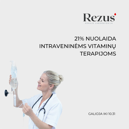 21% nuolaida intraveninėms vitaminų terapijoms