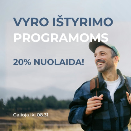 Vyro ištyrimo programoms 20% nuolaida