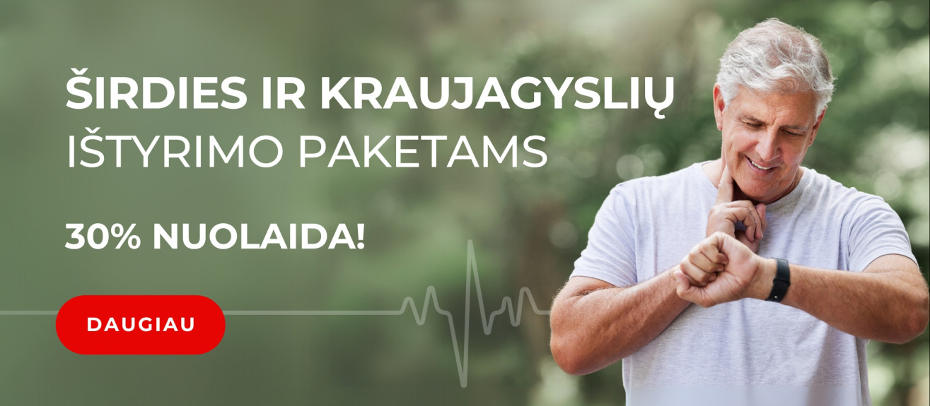 širdies ir kraujgyslių ištyrimas su 30 proc nuolaida